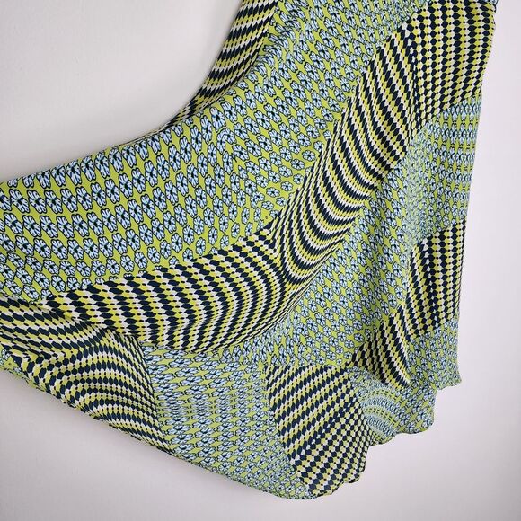 Laundry By Shelli Segal Flowy Skirt Midi Skirt High-low Green Blue Size 12 - Picture 14 of 14